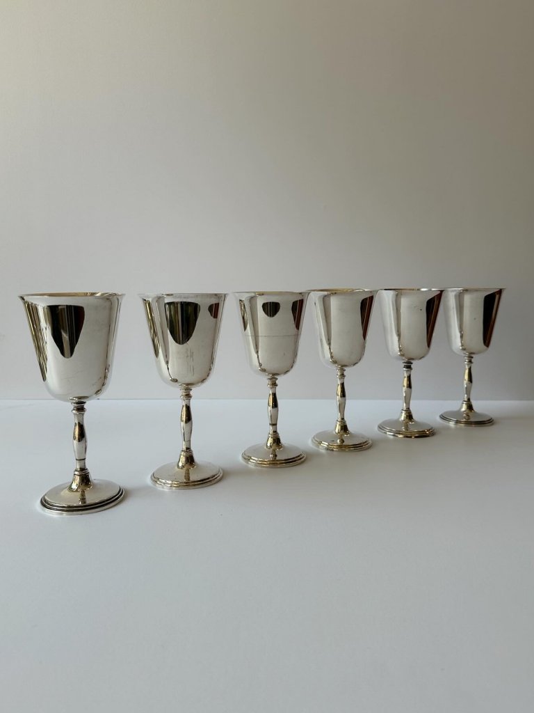 Set of 6 English Vintage Goblets