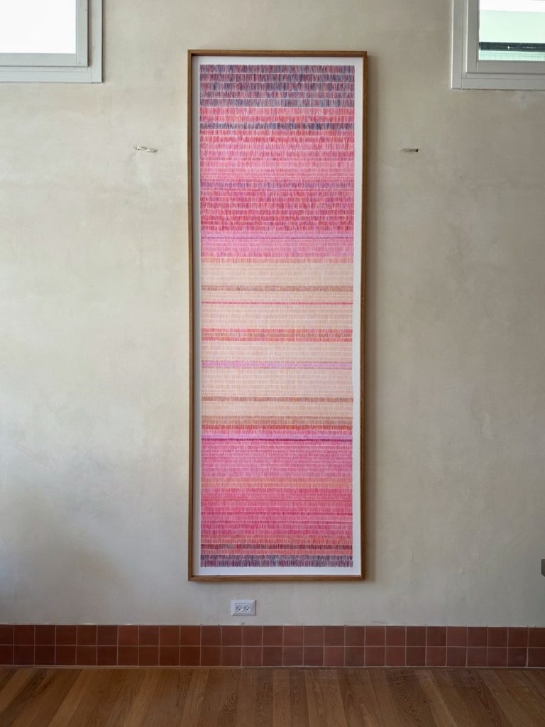 Lines painting - shades of pink