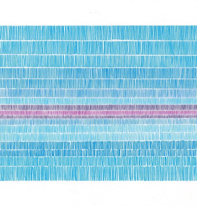 הדפס בגווני כחול בהיר וסגול