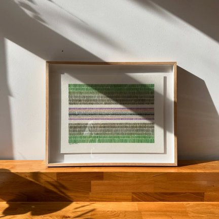 ציור קווים מקורי - גוונים ירוקים