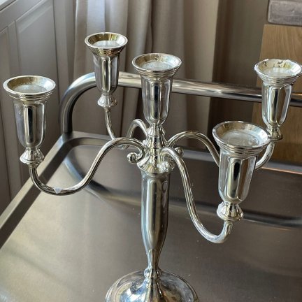 פמוט חמישה קנים מצופה כסף