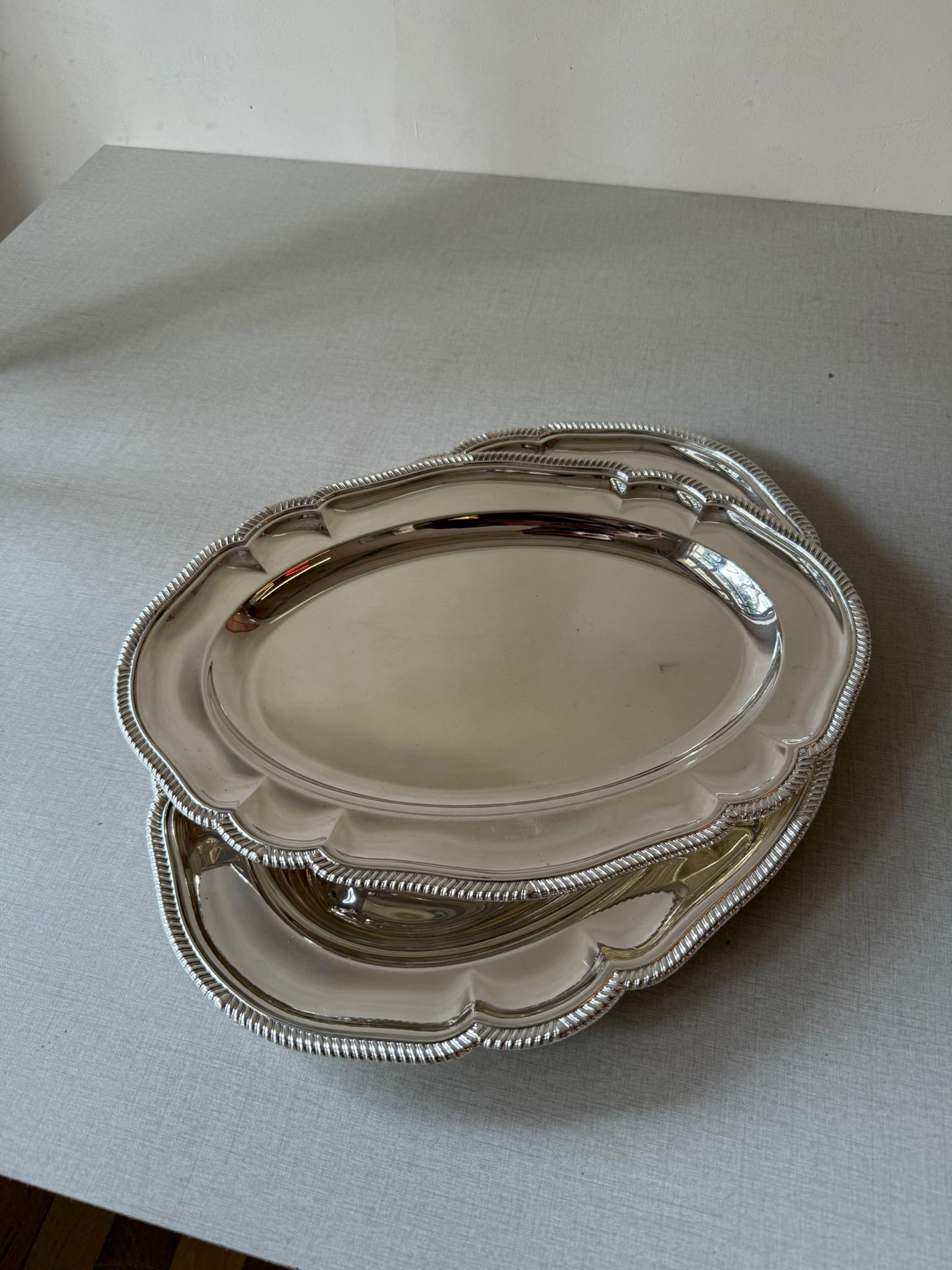 צלחת הגשה אובלית עתיקה - Sheffield Plate