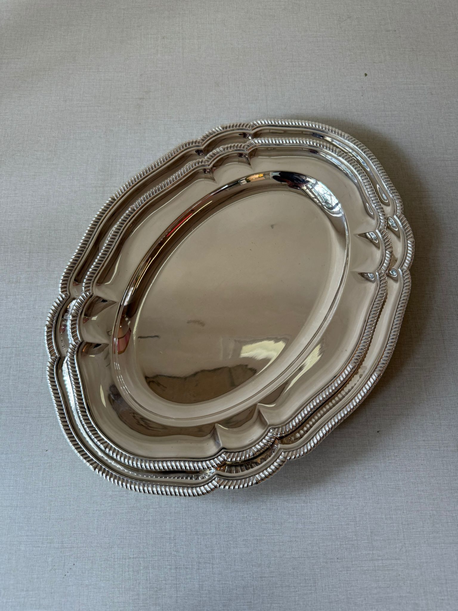 צלחת הגשה אובלית עתיקה - Sheffield Plate